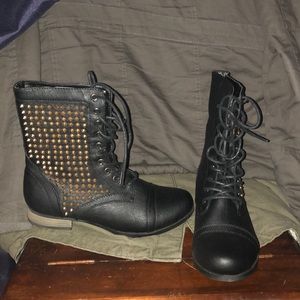 Black combat boots